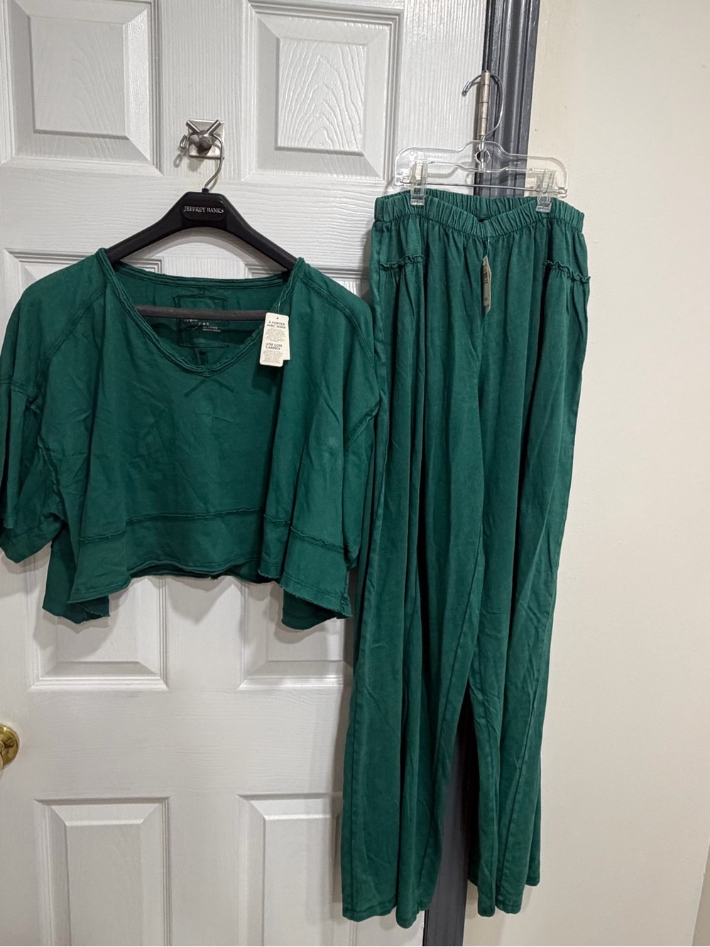 Aerie Relaxed Wide-Leg Jumpsuit Pants - Forest Green
